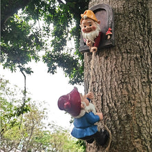 Load image into Gallery viewer, Enchanting Gnome Climbing Rope Face Hanging Ornament: Resin Dwarf Garden Sculpture, Outdoor Gardening Decor Craft. Add Unique Charm to Your Garden!