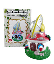 Load image into Gallery viewer, Gnometastic Gnomes - UFO Gnome, 8.85in, Mushroom House Garden Gnomes with Alien UFO Crash Landing - Funny Garden Gnomes Decorations for Yard and Outdoor Lawn Ornament and Fairy Garden Accessories