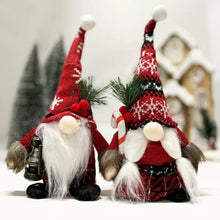 Load image into Gallery viewer, eBoutik - Set of 2 Christmas Gonk Plush Ornaments Decor, Cute Traditional Mr & Mrs Santa Claus Handmade Gnome, Tomte Swedish Elf Xmas Home Decorations
