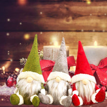 Load image into Gallery viewer, Leipple Gnome Christmas Ornaments - Christmas Gonk Decoration Handmade Swedish Tomte Gnomes Plush Scandinavian Santa Elf Table Ornaments (short legs)