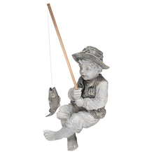 Load image into Gallery viewer, Design Toscano NG32122 Frederic the Little Fisherman of Avignon Boy Fishing Garden Statue, 38 cm, Polyresin, Two Tone Stone
