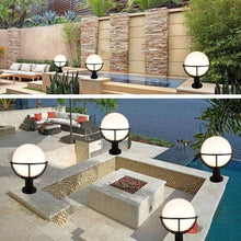 Load image into Gallery viewer, UIOPPOI IP65 Waterproof Outdoor Garden Post Light Industrial Modern Column Lamp Spherical Globe Ball Pillar Lantern Community Patio Landscape Lighting E27 External Fence Deck Table Lamp