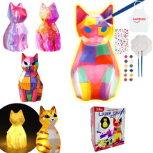 Load image into Gallery viewer, ICHOWHO Paint Your Own Cat Lamp Kit, Painting Cat Light Tools, 3D Handmade Night Light Toys,Arts and Crafts for Kids, Arts and Crafts for Kids Age 6-12 Creative Painting Gifts for Girls Boys Birthday