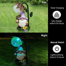 Load image into Gallery viewer, Maikall Rish Garden Gnomes Outdoor Statue with Solar Lights Welcome Gnome Home Garden Decor Mom Gifts for Yard Patio Home Garden