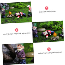 Load image into Gallery viewer, Cabilock 4pcs Garden Dwarf Resin Figurines for Outdoor Decoration Adorable Miniature Gnome Ornaments for Lawn and Home Decor