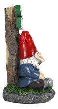 Load image into Gallery viewer, Ebros Gift Whimsical Carefree Gypsy Life Mr Gnome Dwarf Stoner Smoking Rolled Stash Sitting by Crossroads Stoner Ave and Baked St Figurine Fantasy Gnomes Fairy Garden Home Decor