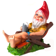 Load image into Gallery viewer, RAKSO Beer Garden Gnome, 14", Large UV Resistant Lawn Ornament