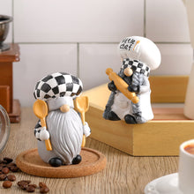 Load image into Gallery viewer, 2 Pack Kitchen Chef Gnomes Farmhouse Decor Christmas Swedish Tomte Gnomes Resin Gnome Figurines Tiered Tray Collectible Tabletop Cooking Decor for Kitchen Home Office