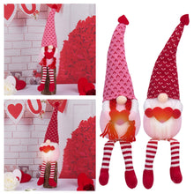 Load image into Gallery viewer, 2PCS Valentines Decorations Gonk with LED Light Gnome Gonk Decorations Mr. and Mrs.Handmade Plush Doll Valentines Scandinavian Tomte Holding Heart Gonk Gifts for Valentine's Day Novelty Table Ornament