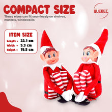 Load image into Gallery viewer, Quebec Naughty Elf Set - Boy & Girl Elf Figures, Santa's Little Helper Inspired, Soft Body, Vinyl Faces, Festive Family Fun, 12 Inch - Couple