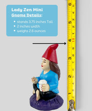 Load image into Gallery viewer, Gnometastic Mini Gnomes - Lady Zen Gnome, 3.75in Meditating Yoga Female Mini Gnome Statue - Mini Gnomes for Fairy Garden, Funny Garden Gnomes Decoration for Yard, Outdoor Lawn Ornament and Home Decor