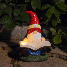 Load image into Gallery viewer, Solar Garden Gnomes Outdoor Statues - Gnome Figurine Reading Book with Butterfly LED Lights Funny Gnomes for Garden Decor Yard Patio Lawn Ornaments Gifts for Women
