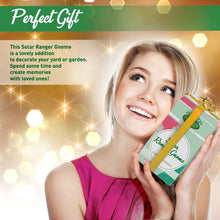 Load image into Gallery viewer, THE ENCHANTED GARDEN Gnome Ranger Statue Outdoor Resin Figurine Outdoor Solar Powered LED Lights for Patio Lawn Yard Décor