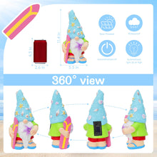 Load image into Gallery viewer, RICHIE Womens Gifts Solar Garden Outdoor Statues Gnome with Surfboard and 5 LED Lights - Unique Housewarming Gifts Lawn Decor Statue for Patio, Balcony, Yard Ornament