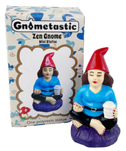 Load image into Gallery viewer, Gnometastic Mini Gnomes - Lady Zen Gnome, 3.75in Meditating Yoga Female Mini Gnome Statue - Mini Gnomes for Fairy Garden, Funny Garden Gnomes Decoration for Yard, Outdoor Lawn Ornament and Home Decor