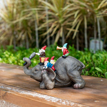 Load image into Gallery viewer, Garden Elephant Gnome Statue - SUYNYBHF Outdoor Elephant Bothered by Singing Gnomes House Kitchen Figurine Patio Lawn Yard Art Housewarming Funny Resin Decoration 7.0inch…