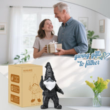 Load image into Gallery viewer, WONDHOME 6.8" Funny Garden Gnome Statues with Gun Naughty Black Gnome Figurine for Patio Lawn Yard Art Outdoor Decorations Father's Day Birthday Halloween Christmas Gardening Gift for Dad Mom