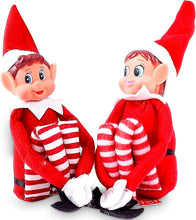 Load image into Gallery viewer, Quebec Naughty Elf Set - Boy & Girl Elf Figures, Santa's Little Helper Inspired, Soft Body, Vinyl Faces, Festive Family Fun, 12 Inch - Couple