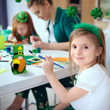 Load image into Gallery viewer, Poen 2 Pack Ready to Paint Your Own St. Patrick's Day Gnomes Statues, 4 Inches Mini Ceramics to Paint Unpainted Lucky Gnomes Tiered Tray Decor Crafts DIY Arts for Home Table Decorations (Lucky Style)