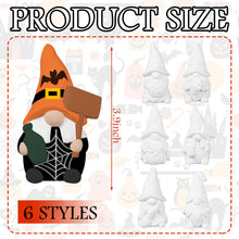 Load image into Gallery viewer, CroBlissful 6 Sets Paint Your Own Ceramic Gnome Statues Ready to Paint Ceramics Paintable Gnome Figurines Unpainted Plaster Arts and Crafts with Brush Palette Paint for Adults (Halloween)