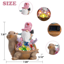Load image into Gallery viewer, Solar Garden Outdoor Statue Turtle Gnome with Succulent and LED Light - Patio,Lawn,Garden,Tortoise Statue for Patio,Unique Housewarming Gifts