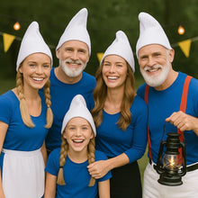 Load image into Gallery viewer, labreeze White Gnome Hat Set, 5-Piece Family Costume Hats, 4 Adult + 1 Kids Size, Fancy Dress Party Accessories