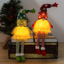 Load image into Gallery viewer, Christmas Gnome Decoration Set of 3, Christmas Gonks Gnomes Plush Swedish, Christmas Gonks Light Up Ornaments, Gnome Christmas Jumper Large Grey Pink, UK Christmas Elves Xmas Decorations with Legs