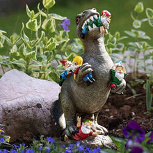 Load image into Gallery viewer, Dinosaur Eating Gnomes Garden Ornament, Funny Lifelike Animal Statue,Best Art Decor for Indoor Outdoor Home Office