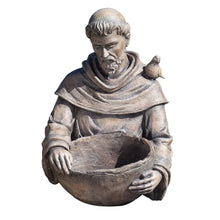 Load image into Gallery viewer, Roman Garden - St. Francis Bird Bath, 19H, Garden Collection, Resin and Stone, Decorative, Garden Gift, Home Outdoor Decor, Durable, Long Lasting