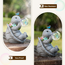 Load image into Gallery viewer, MININOVA Turtle Statues with Solar Light, Gray, Outdoor Decoration