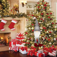 Load image into Gallery viewer, Tech Island Hanging Gonk 40cm Christmas Plush Gonk Gnome Hanging Knitted Hat Scandinavian Santa Home Decoration, Sequins Tomte, Winter Table Ornament, Holiday Presents (Grey)