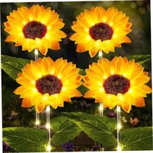 Load image into Gallery viewer, Pesoncarl 4 Packs Sunflower Solar Lights Outdoor Lifelike Solar Sunflowers IP44 Waterproof Solar Garden Lights Auto On/Off Solar Stake Lights for Yard Pathway Garden Sunflower Decor Pathway Lighting