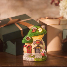 Load image into Gallery viewer, TERESA'S COLLECTIONS Mushroom Garden Statues with Outdoor Solar Light for Garden Decor, Green Flocked Decorations Resin Fairy House Accessories, Outdoor Decor Yard Gifts for Mom Women
