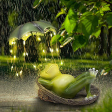 Load image into Gallery viewer, ASDFG Solar Light Frog Garden Statue - Frog Umbrella Garden Sculpture with Lighting, Outdoor Pond Waterproof Fairy Tale Decoration, Gift for Women/Gardening Lovers/Mothers Outside Decor