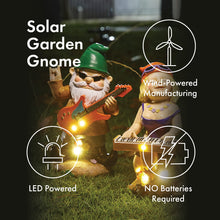 Load image into Gallery viewer, Rock N Roll Musician Gnomes with Solar LED Light Instruments | Set of 2 | Musician, Pianist, Guitarist Garden Statue, Yard Art Décor, Indoor & Outdoor Ornament for Lawn, Patio Sculpture - 10"-11" H