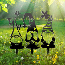 Load image into Gallery viewer, IFHFBI Metal Garden Gnomes Decor (3 Pack) - 12.5" Large Outdoor Decorative Stakes,Steel Funny Gnome Statues for Yard Art, Patio, Lawn, Spring & Easter Outdoor Decorations