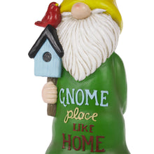 Load image into Gallery viewer, Alpine Corporation 24" H Gnome Place Like Home Indoor/Outdoor Garden Gnome Statue, Green/Yellow