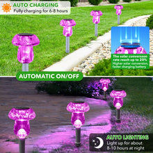 Load image into Gallery viewer, Solar Lights Outdoor, 8 Pack Mushroom Lights Outside Waterproof, Solar Powered LED Lighting for Garden, Yard, Landscape, Path, Pathway, Lawn, Walkway, Driveway, Backyard Decor (Purple)