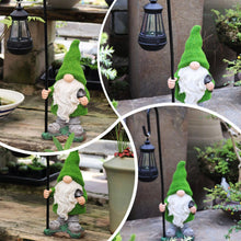 Load image into Gallery viewer, Gnome Solar Light, 18.9 Inch Tall Flocked Resin Garden Gnomes with Solar Lantern, Garden Statue Gnome, Garden Ornaments for Yard Lawn Backyard Decorations, Garden Statues