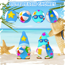 Load image into Gallery viewer, Poen 2 Pack Beach Summer Ready to Paint Your Own Gnome Statues, 4 Inches Mini Blank Ceramics to Paint Unpainted Gnome Figurines Crafts DIY Arts for Farmhouse Gift Decor (Beach Style)
