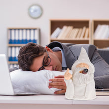 Load image into Gallery viewer, Relaxdays Gnome with Cigar, Giving Middle Finger, Rude Figurine, Frost Resistant, Garden Statue, Polyresin, White, 15 x 9 x 7 cm