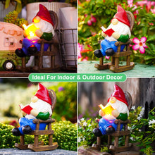 Load image into Gallery viewer, Solar-Powered LED Garden Light - Reading Gnome Statue with Book, Outdoor Decor for Patio, Yard & Lawn Ornaments, Solar Gnome Gifts for Adults