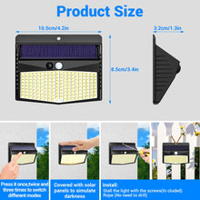 Load image into Gallery viewer, Peasur Solar Security Lights Outdoor Motion Sensor, 168LED 6 Pack Solar Powered Fence Light with 3 Modes, IP65 Waterproof Solar Wall Lighting for Garden Outside-Warm White