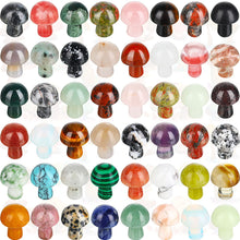 Load image into Gallery viewer, 48 Pcs Mini Crystal Mushroom Gemstone Sculpture Decor Carved Witch Mushroom Polished Crystal Cute Mushroom Stones for Witchcraft Supplies Home Garden Lawn Meditation Flower Pot Decor(Fresh Style)