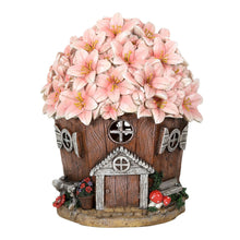 Load image into Gallery viewer, Azuma Garden Ornament Solar Powered Light Resin Decoration Flower House Pink Building Patio Outdoor Novelty LED
