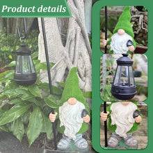 Load image into Gallery viewer, Gnome Solar Light, 18.9 Inch Tall Flocked Resin Garden Gnomes with Solar Lantern, Garden Statue Gnome, Garden Ornaments for Yard Lawn Backyard Decorations, Garden Statues