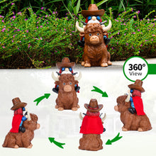 Load image into Gallery viewer, mopha Garden Gnomes Statues Decor - Highland Cowboy Outdoor Decorations,Gifts for Women Mom,Outside Christmas Decorations for Yard Patio Lawn Front Porch