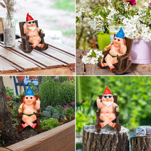 Load image into Gallery viewer, SepApr88 Garden Gnomes, Funny Naughty Naked Gnomes Figurines in Rocking Chair, Outdoor Garden Yard Lawn Statues, Middle Finger Resin Decor for Home Office(2Pcs, Sitting)