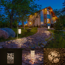 Load image into Gallery viewer, Freekite Solar Lantern for Garden, Metal Outdoor Lantern with a Shepherd's Hook, IP65 Waterproof Garden Decoration Path Lights, Solar Lights for Garden Outside Table Patio Balcony Courtyard