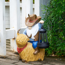 Load image into Gallery viewer, RM ROOMERS Highland Cow Decor Outdoor Garden Gnomes Solar Highland Cow Gnome Statue Resin Patio Yard Decorations Funny Outdoor Figurine Solar Lights Gnomes Unique Gifts for Women Housewarming